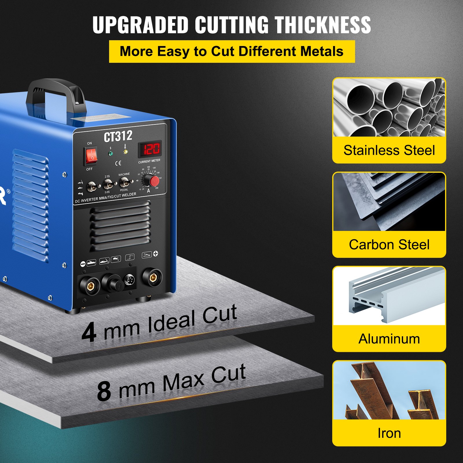 CT312 TIG/MMA Welder + Plasma Cutter 3 in 1 Welding Machine + Accessories