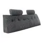VEVOR Headboard Pillow, King Size Wedge Headboard Pillow with 2 Side Pockets and 2 Headrests, Bed Wedge Pillow with Washable Flannel Cloth, for Reading, Gaming, Resting, Working in Bed, Grey