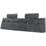 VEVOR Headboard Pillow, King Size Wedge Headboard Pillow with 2 Side Pockets and 2 Headrests, Bed Wedge Pillow with Washable Flannel Cloth, for Reading, Gaming, Resting, Working in Bed, Grey