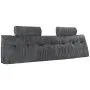 VEVOR Headboard Pillow, King Size Wedge Headboard Pillow with 2 Side Pockets and 2 Headrests, Bed Wedge Pillow with Washable Flannel Cloth, for Reading, Gaming, Resting, Working in Bed, Grey