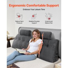 Headboard Pillow King Wedge Headboard Pillow with 2 Pockets & Headrests