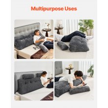 Headboard Pillow King Wedge Headboard Pillow with 2 Pockets & Headrests