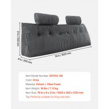 Headboard Pillow King Wedge Headboard Pillow with 2 Pockets & Headrests
