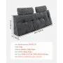 VEVOR Headboard Pillow, Queen Size Wedge Headboard Pillow with 2 Side Pockets and 2 Headrests, Bed Wedge Pillow with Washable Flannel Cloth, for Reading, Gaming, Resting, Working in Bed, Grey