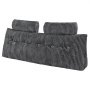 VEVOR Headboard Pillow, Queen Size Wedge Headboard Pillow with 2 Side Pockets and 2 Headrests, Bed Wedge Pillow with Washable Flannel Cloth, for Reading, Gaming, Resting, Working in Bed, Grey