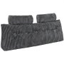 VEVOR Headboard Pillow, Queen Size Wedge Headboard Pillow with 2 Side Pockets and 2 Headrests, Bed Wedge Pillow with Washable Flannel Cloth, for Reading, Gaming, Resting, Working in Bed, Grey