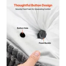 VEVOR Headboard Pillow, Queen Size Wedge Headboard Pillow with 2 Side Pockets and 2 Headrests, Bed Wedge Pillow with Washable Flannel Cloth, for Reading, Gaming, Resting, Working in Bed, Grey