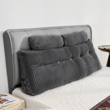 Headboard Pillow Queen Wedge Headboard Pillow with 2 Pockets & Headrests