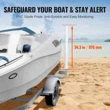 VEVOR Boat Trailer Guide, 43” Adjustable Design Trailer Guide Poles, 2PCS Rustproof Galvanized Steel Trailer Guide, Trailer Guides with PVC Pipes, for Ski Boat, Fishing Boat or Sailboat Trailer 2024