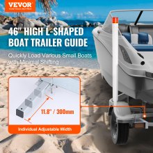 VEVOR Boat Trailer Guide, 1.17M with LED Light Trailer Guide Poles, 2PCS Rustproof Galvanized Steel Trailer Guide ons, Trailer Guides with PVC Pipes, for Ski Boat, Fishing Boat or Sailboat Trailer
