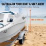 VEVOR marine trailer guide with pvc posts on a beach for safe and easy boat monitoring, 40.6 inches tall.