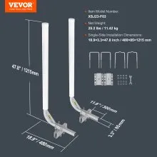 VEVOR Marine Trailer Guide Set, 48'' Flexibly Adjustable Poles, Pair of Steel Supports with PVC Coating, Ideal for Ski, Fishing, and Sailboat Transport, 2024