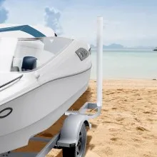 VEVOR Marine Trailer Guide Set, 48'' Flexibly Adjustable Poles, Pair of Steel Supports with PVC Coating, Ideal for Ski, Fishing, and Sailboat Transport, 2024