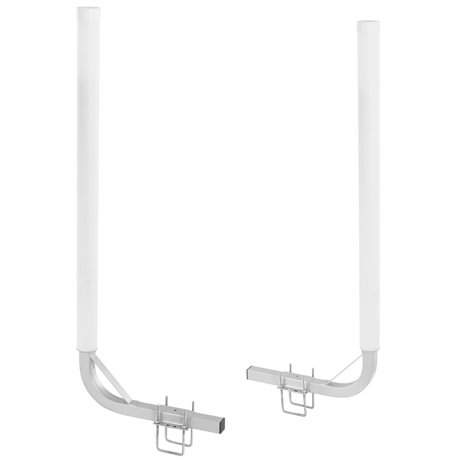 white VEVOR marine trailer guide poles with metal brackets for secure boat trailering