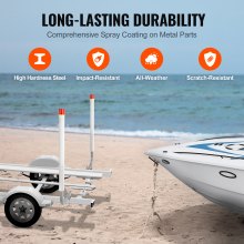 VEVOR Marine Trailer Guide Set, 62'' with LED Illumination, Pair of Steel Anti-Rust Guide Poles, Equipped with PVC Sleeves, Ideal for Ski, Fishing, or Sailboat Trailers 2024