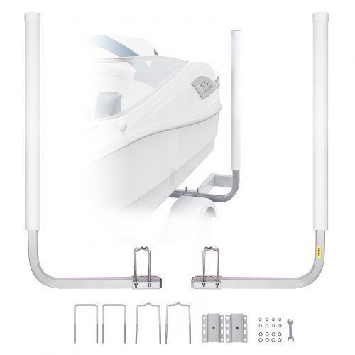 VEVOR Boat Trailer Guide, 60″ Adjustable Design Trailer Guide Poles, 2PCS High-Hardness Steel Trailer Guide-Ons, Trailer Guides with PVC Pipes, for Ski Boat, Fishing Boat or Sailboat Trailer