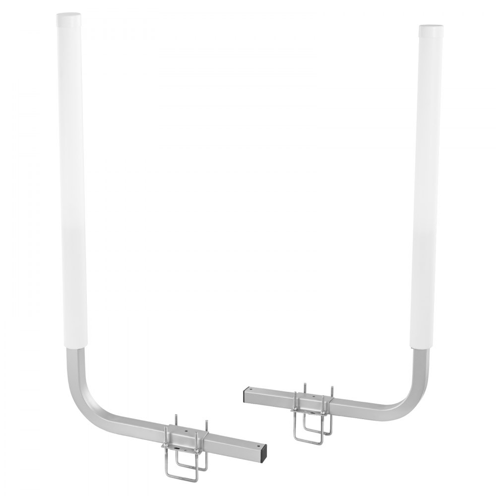 VEVOR marine trailer guide with white pvc posts and galvanized steel brackets for boat trailers.