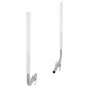 VEVOR marine trailer guide with white pvc posts and adjustable steel brackets, viewed from different angles.