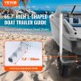 VEVOR marine trailer guide: 65.7" high l-shaped boat trailer guide on a sandy beach backdrop.