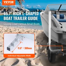 VEVOR Marine Trailer Guide Set, 60'' Flexibly Adjustable, Dual Rust-Resistant Steel Supports with PVC Covering, Ideal for Ski, Fishing, and Sailboat Transport, 2-Piece Kit 2024
