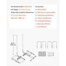 VEVOR Boat Trailer Guide, 60″ Adjustable Design Trailer Guide Poles, 2PCS High-Hardness Steel Trailer Guide-Ons, Trailer Guides with PVC Pipes, for Ski Boat, Fishing Boat or Sailboat Trailer