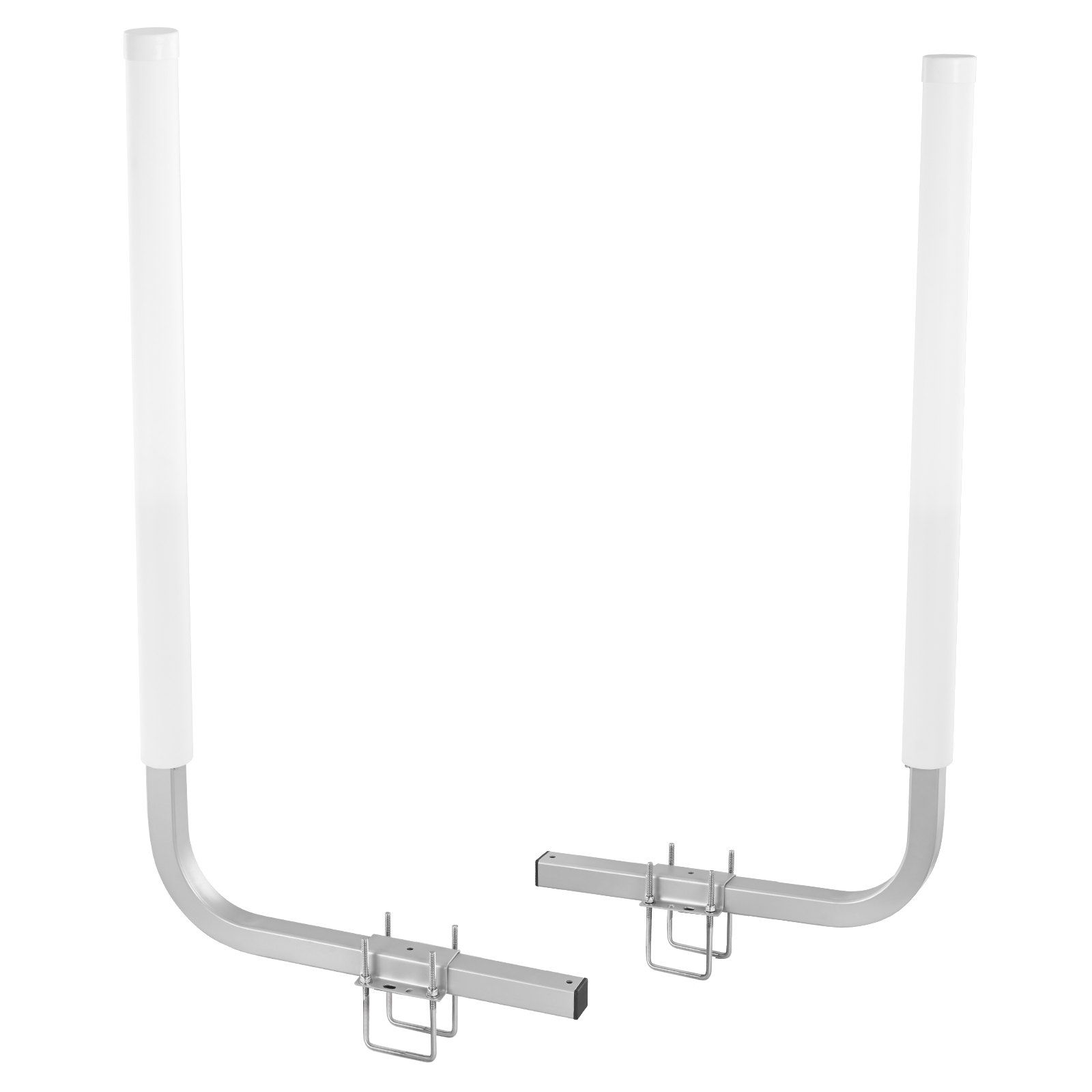 VEVOR marine trailer guide with white pvc posts and galvanized steel brackets for boat trailers.