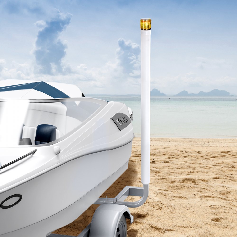 VEVOR Boat Trailer Guide, 65.7 in with LED Light Trailer Guide Poles, 2PCS High-Hardness Steel Guide-Ons, Wide Adjustable Trailers Guides with PVC Pipes, for Ski Boat, Fishing Boat, Sailboat Trailers