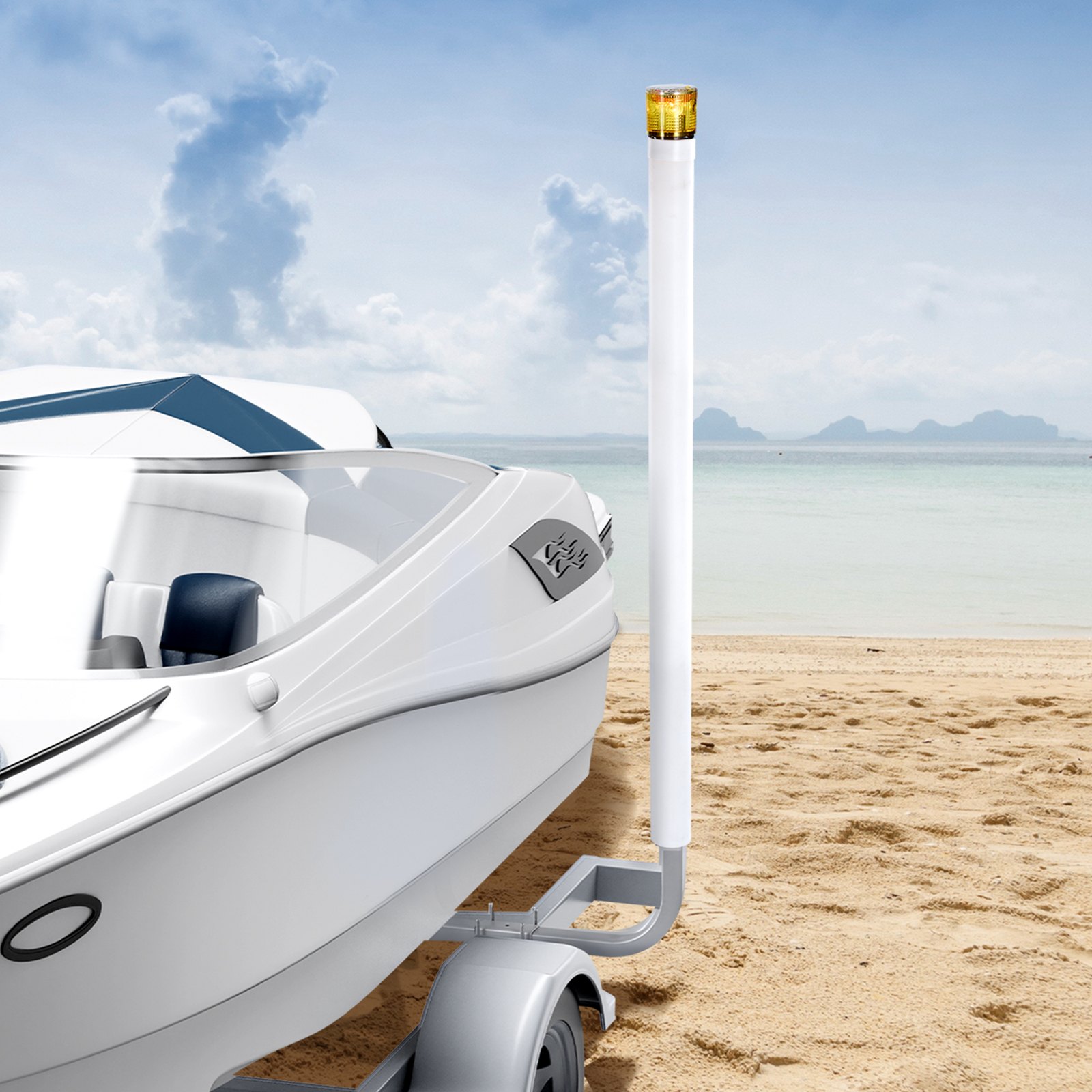 VEVOR Boat Trailer Guide, 1670mm with LED Light Trailer Guide Poles, 2PCS High-Hardness Steel Guide-Ons, Wide Adjustable Trailers Guides with PVC Pipes, for Ski Boat, Fishing Boat, Sailboat Trailers