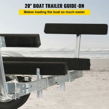 VEVOR Boat Trailer Guide on, 2PCS, Galvanized Short Bunk Guide-Ons Steel Trailer Guides w/Carpet-Padded Boards, Complete Mounting Accessories Included, for Ski Boat, Fishing Boat or Sailboat Trailer