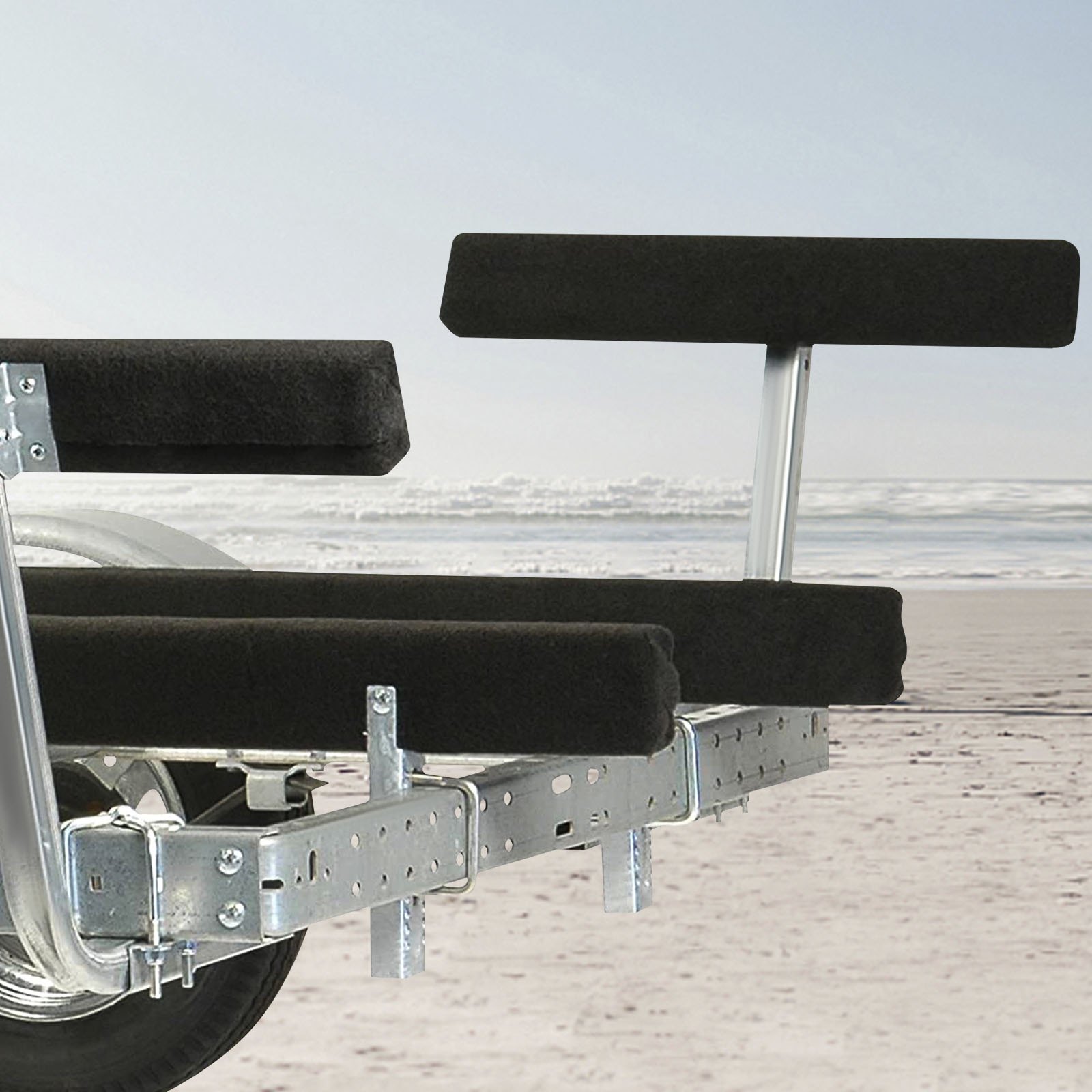 VEVOR Boat Trailer Guide on, 2PCS, Short Bunk Guide-Ons Steel Trailer Guides w/Carpet-Padded Boards, Complete Mounting Accessories Included, for Ski Boat, Fishing Boat or Sailboat Trailer