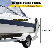 VEVOR Boat Trailer Guide ons, 2ST Heavy-duty Roller Guide-on System, Galvaniserat stål Trailer Guider, kompletta monteringstillbehör ingår, för skidbåt, fiskebåt eller segelbåt trailer, 16