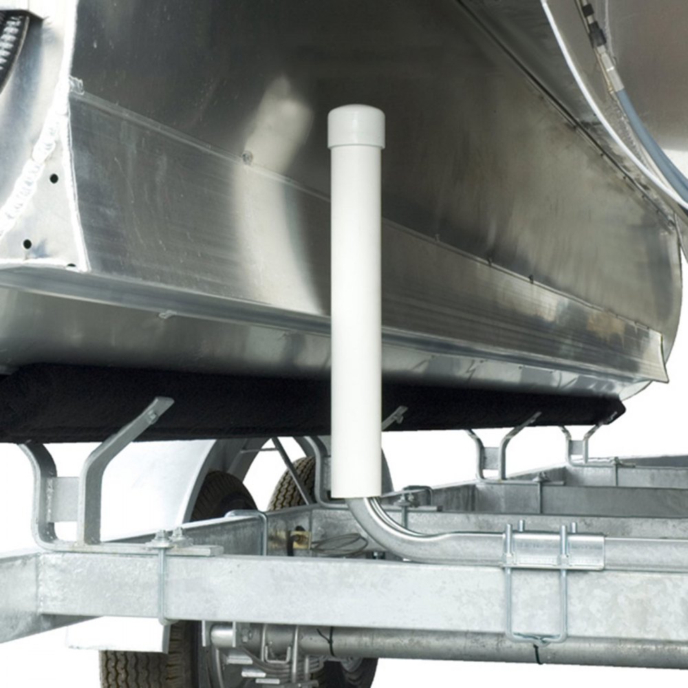 VEVOR Boat Trailer Guide-on, 22\", 2PCS Steel Trailer Post Guide ons, with White PVC Tube Covers, Complete Mounting Accessories Included, for Ski Boat, Fishing Boat or Sailboat Trailer