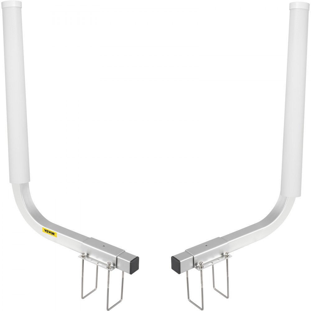 VEVOR Boat Trailer Guide-on, 22\", 2PCS Steel Trailer Post Guide ons, with White PVC Tube Covers, Complete Mounting Accessories Included, for Ski Boat, Fishing Boat or Sailboat Trailer