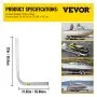 VEVOR Boat Trailer Guide-on, 22\", 2PCS Steel Trailer Post Guide ons, with White PVC Tube Covers, Complete Mounting Accessories Included, for Ski Boat, Fishing Boat or Sailboat Trailer