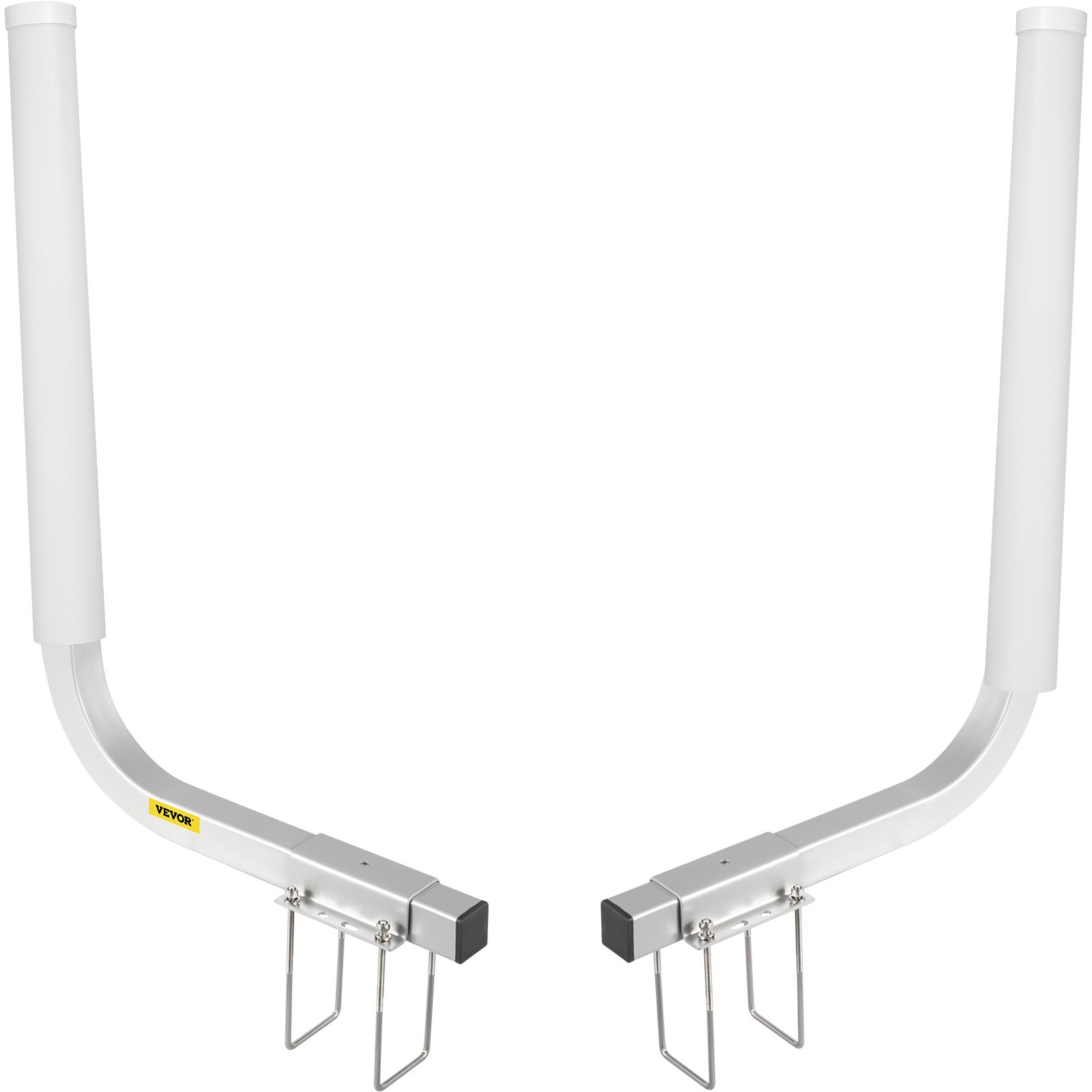 VEVOR Boat Trailer Guide-on, 22\", 2PCS Steel Trailer Post Guide ons, with White PVC Tube Covers, Complete Mounting Accessories Included, for Ski Boat, Fishing Boat or Sailboat Trailer