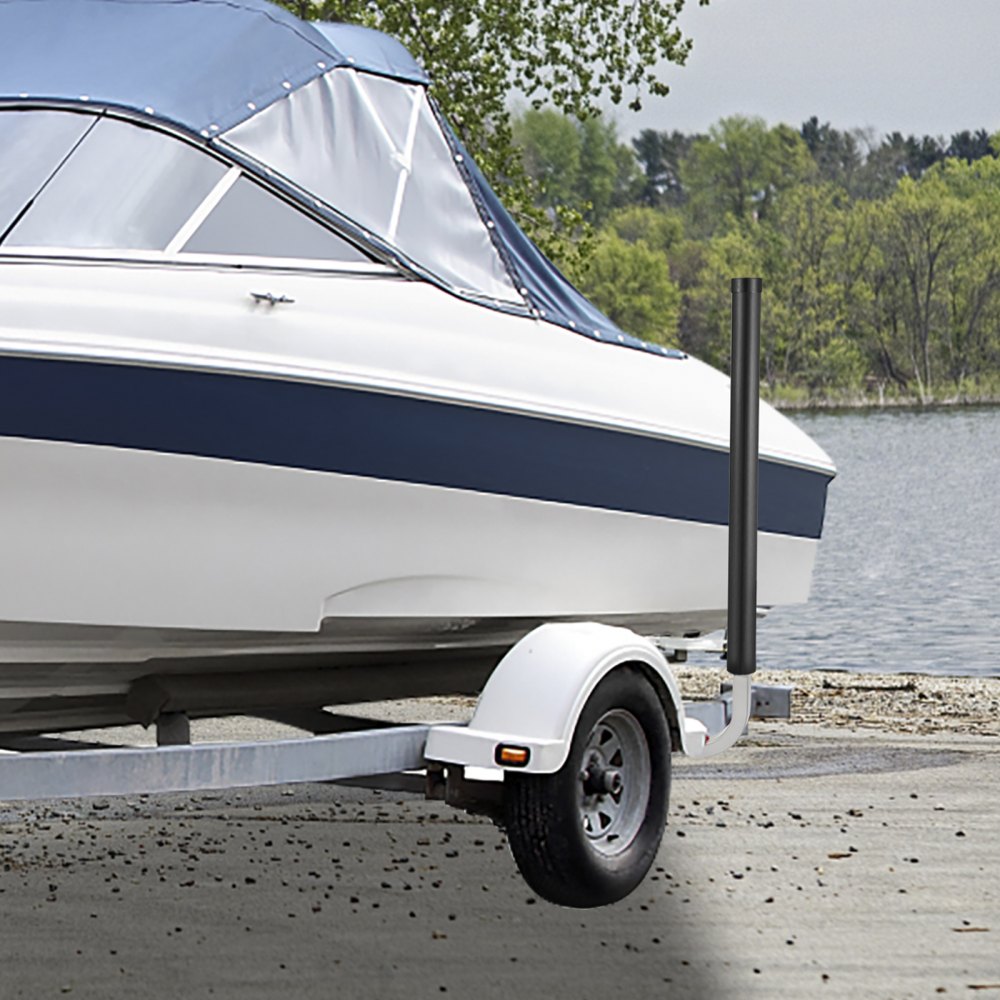 VEVOR Boat Trailer Guide-ons, 40\", 2PCS Rustproof Galvanized Steel Trailer Guide ons, Trailer Guides with Black PVC Pipes, Mounting Parts Included, for Ski Boat, Fishing Boat or Sailboat Trailer