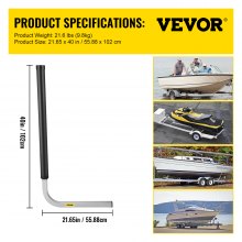 VEVOR 2x Boat Rectangular Beam Trailer Guide On Posts/Poles Height 40" PVC Pipe