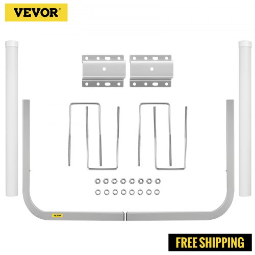 VEVOR Boat Trailer Guide-ons, 40", 2PCS Steel Trailer Post Guide on, Trailer Guides with PVC Pipes, Mounting Hardware Included, for Ski Boat, Fishing Boat or Sailboat Trailer, White