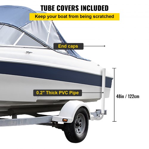 ECOTRIC 4-Piece Galvanized Boat Trailer Bunk Bracket Kit - 8 Inch Swivel Top For 2x4 Boards