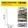 VEVOR Boat Trailer Guide-on, 48", 2PCS Rustproof Steel Trailer Post Guide ons, with White PVC Tube Covers, Complete Mounting Accessories Included, for Ski Boat, Fishing Boat or Sailboat Trailer