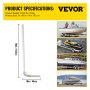 VEVOR Boat Trailer Guide-on, 60\", 2 STK Steel Trailer Post Guide ons, med hvide PVC-rørdæksler, komplet monteringstilbehør inkluderet, til skibåd, fiskerbåd eller sejlbådstrailer