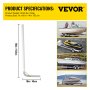 VEVOR Boat Trailer Guide-on, 60\", 2PCS Steel Trailer Post Guide ons, with White PVC Tube Covers, Complete Mounting Accessories Included, for Ski Boat, Fishing Boat or Sailboat Trailer