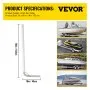 VEVOR Boat Trailer Guide-on, 60\", 2PCS Steel Trailer Post Guide ons, with White PVC Tube Covers, Complete Mounting Accessories Included, for Ski Boat, Fishing Boat or Sailboat Trailer