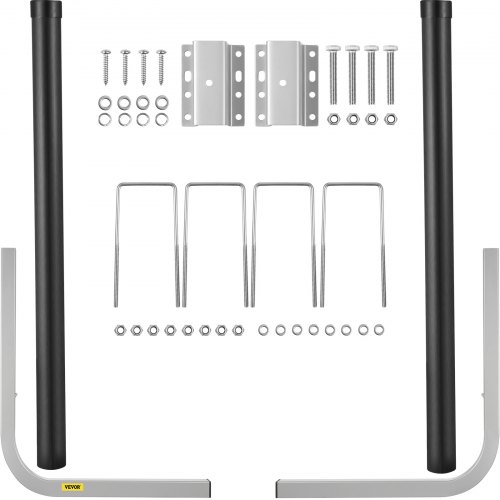 VEVOR Boat Trailer Guide-on, 60", One Pair Steel Trailer Post Guide ons, with Black PVC Tube Covers, Complete Mounting Accessories Included, for Ski Boat, Fishing Boat or Sailboat Trailer