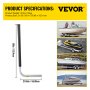 VEVOR Boat Trailer Guide-on, 60\", One Pair Steel Trailer Post Guide ons, with Black PVC Tube Covers, Complete Mounting Accessories Included, for Ski Boat, Fishing Boat or Sailboat Trailer