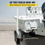 VEVOR Boat Trailer Guide-on, 60", One Pair Steel Trailer Post Guide ons, with White PVC Tube Covers, Complete Mounting Accessories Included, for Ski Boat, Fishing Boat or Sailboat Trailer
