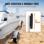 boat on trailer with VEVOR marine trailer guides, 13" rubber posts, anti-scratch and wobble-free on the beach.