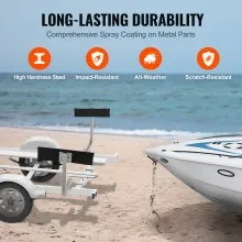 VEVOR Marine Trailer Assistant, 27.6” Flexibly Adjustable Bunk Guide-Ons, Pair of Durable Steel Support Poles, Robust Roller Guide, Suitable for Ski Boats, Fishing Boats, or Sailboats 20