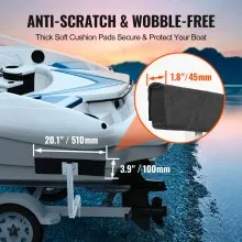 VEVOR Marine Trailer Assistant, 27.6” Flexibly Adjustable Bunk Guide-Ons, Pair of Durable Steel Support Poles, Robust Roller Guide, Suitable for Ski Boats, Fishing Boats, or Sailboats 20