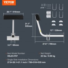 VEVOR Marine Trailer Assistant, 27.6” Flexibly Adjustable Bunk Guide-Ons, Pair of Durable Steel Support Poles, Robust Roller Guide, Suitable for Ski Boats, Fishing Boats, or Sailboats 20